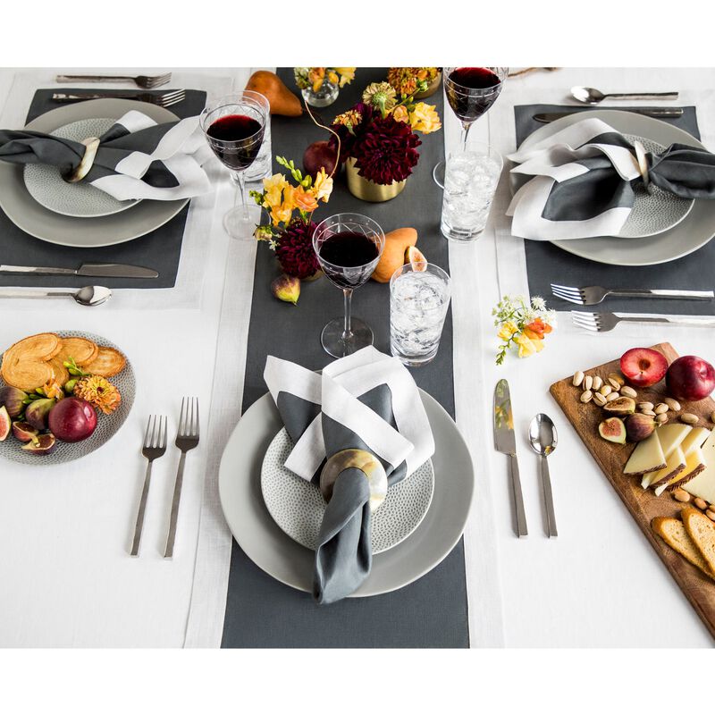 Solino Home 100% Pure Linen Table Runner | Festive Edge for Spring & Easter