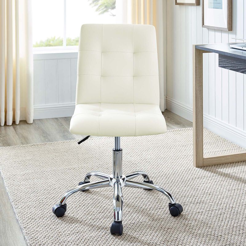 Modway Furniture - Prim Armless Mid Back Office Chair White