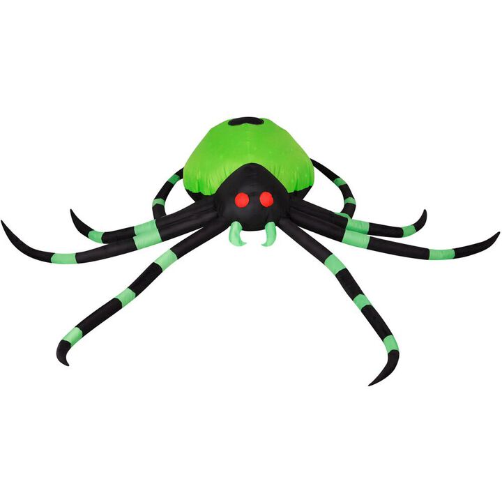 Haunted Hill Farm 6.5ft Inflatable Green Spider with Lights
