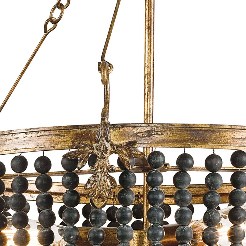 Fabian Wood Bead Chandelier