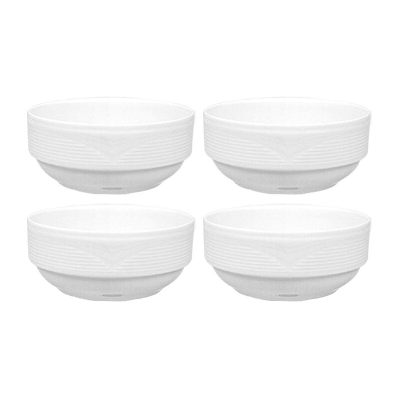 Porcelain Saturn dia.4.75" h:2" 13 oz. Round White Porcelain Bowl (Set of 4)