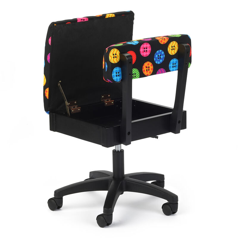 Hydraulic Sewing Chairs: Bright Buttons Print