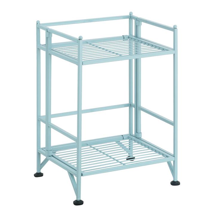 Convenience Concepts Xtra Storage 2 Tier Folding Metal Shelf Blue