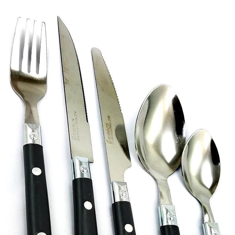 Gibson Home Casual Living 58 Piece Stainless Steel Flatware Set in Black