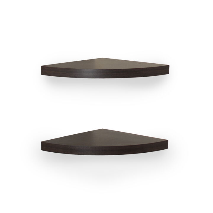 Laminate Corner Radial Shelves (Set of 2)