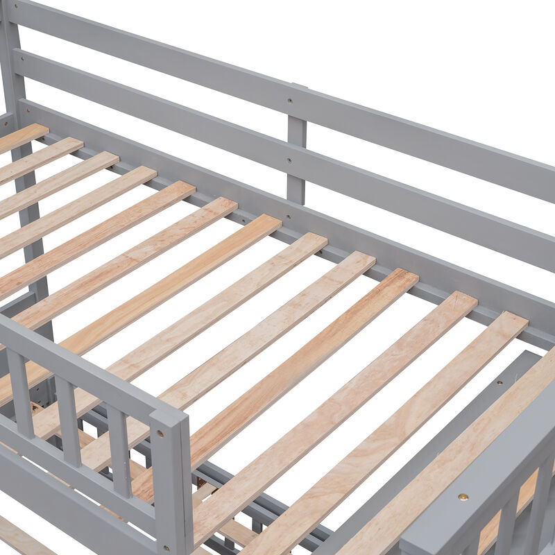 Merax Wooden Bunk Bed with 6 Drawers
