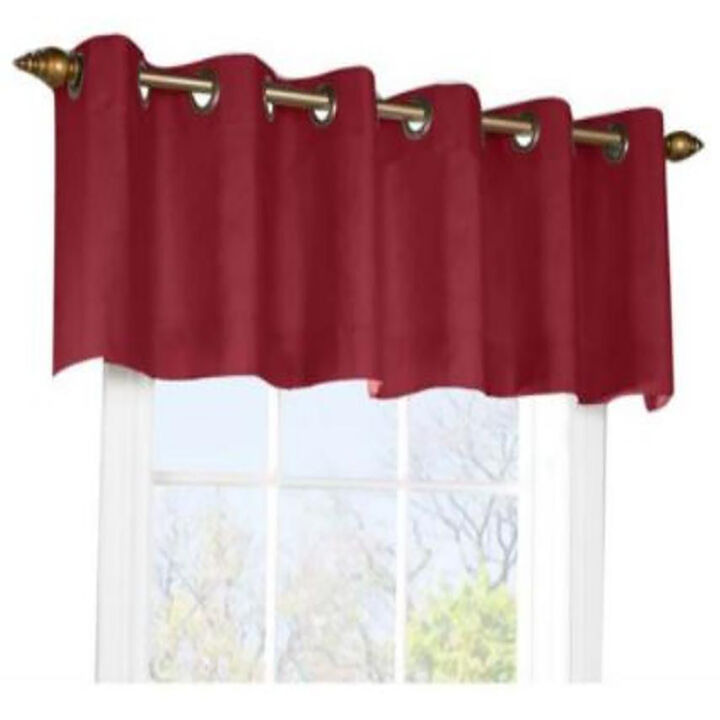 Commonwealth Thermalogic Weather Cotton Fabric Grommet Top Valance - 40"x15" - Burgundy