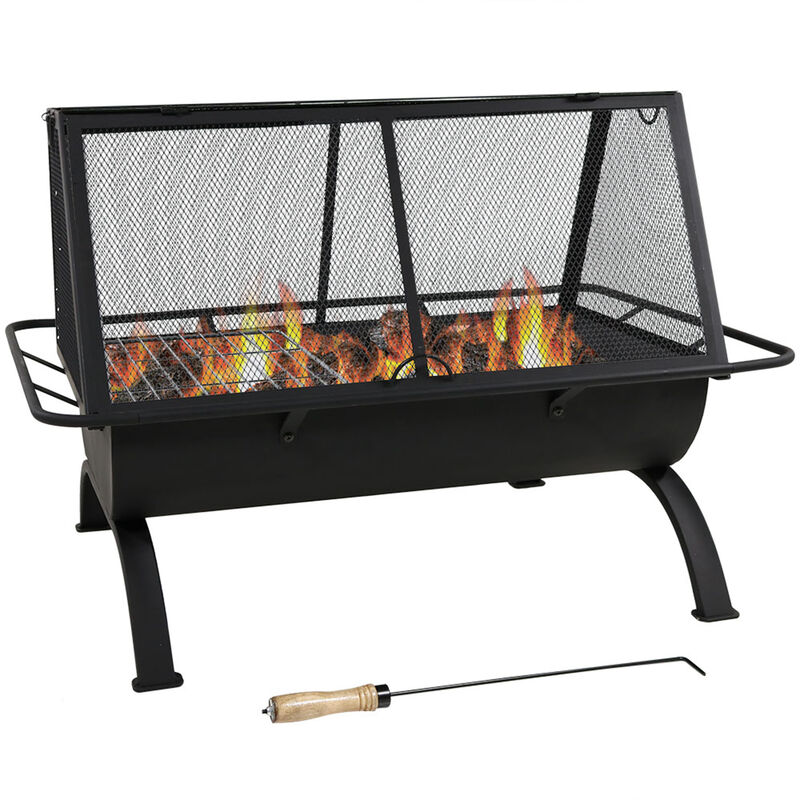 Sunnydaze 36 in Northland Grill Outdoor Fire Pit with Spark Screen