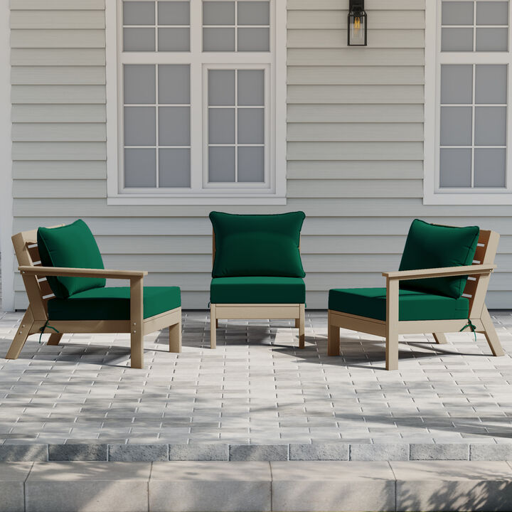 WestinTrends Outdoor Patio HDPE Sectional Sofa with Patio Cushions
