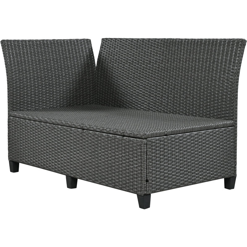 Merax Outdoor Patio Rattan Sectional Sofa Table Bench Set