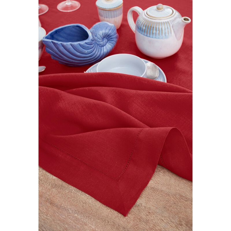Solino Home 100% Pure Linen Tablecloth | Classic Hemstitch