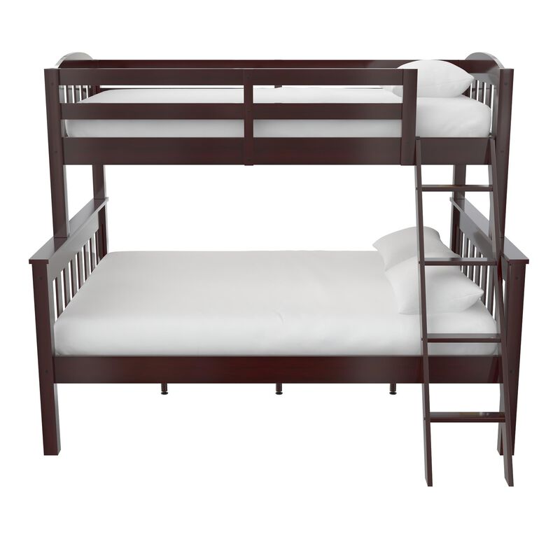 Atwater Living Alara Twin-Over-Full Convertible Bunk Bed with Ladder, Espresso