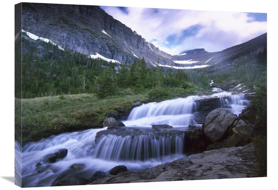 Lunch Creek Cascades, Glacier National Park, Montana-Canvas Art-32x24