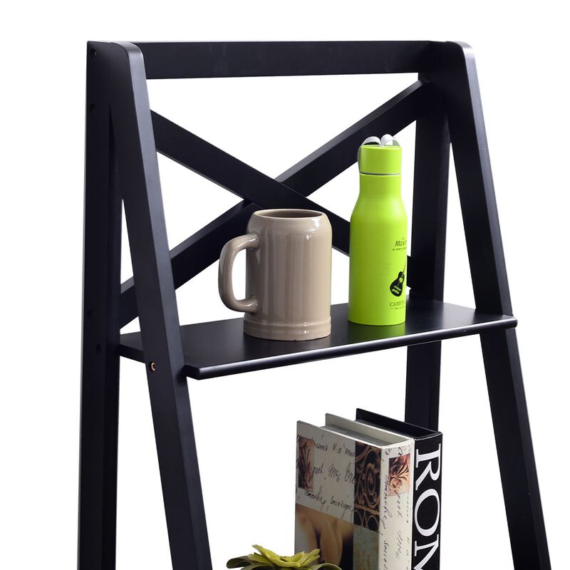 4-tier Leaning Free Standing Ladder Shelf Bookcase