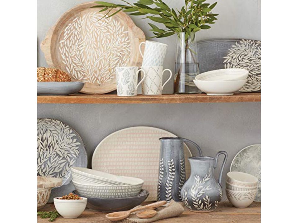 Lenox Textured Neutrals Dobby Platter, 3.15 LB, Blue