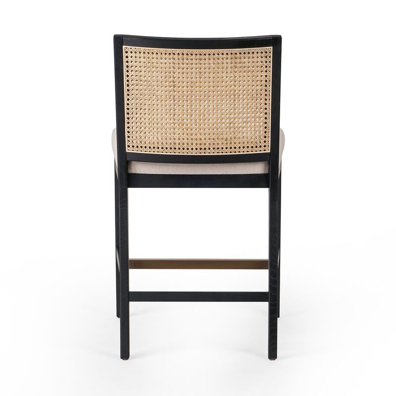 Antonia Cane Armless Counter Stool in Ebony
