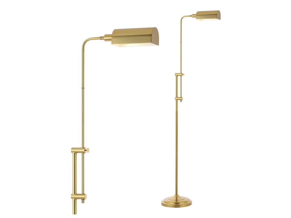 Zinnia Industrial Minimalist Height-Adjustable Iron Pharmacy LED Floor Lamp