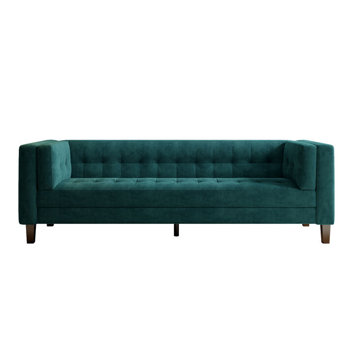 Merax Upholstered Tufted Coach Velvet Sofa
