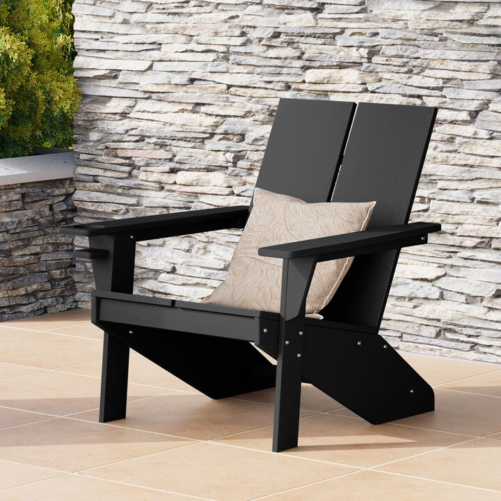 WestinTrends Outdoor HDPE Modern Adirondack Chair with Cup Holder