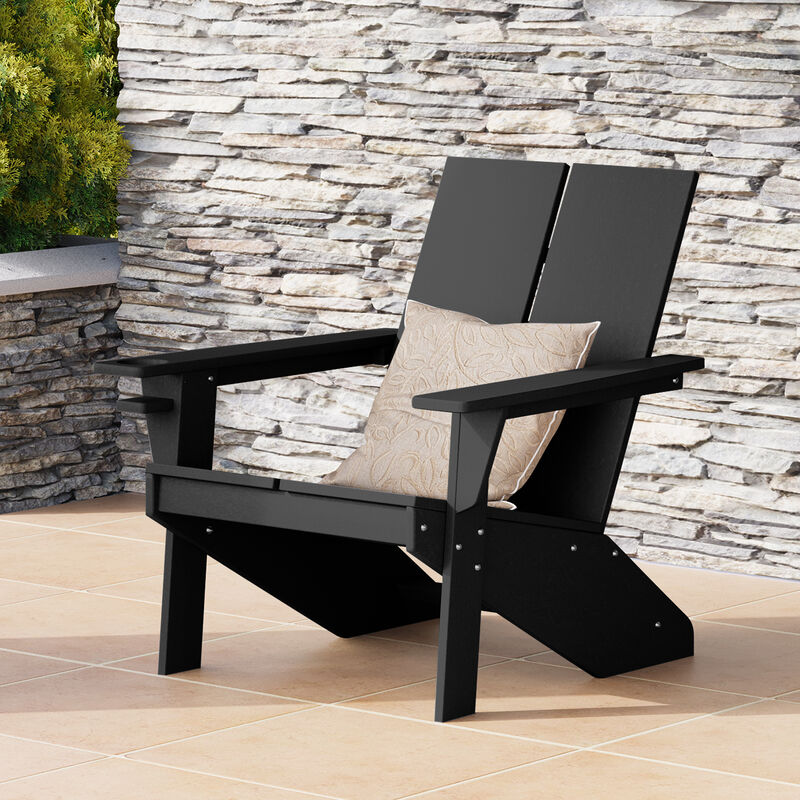 WestinTrends Outdoor HDPE Modern Adirondack Chair with Cup Holder