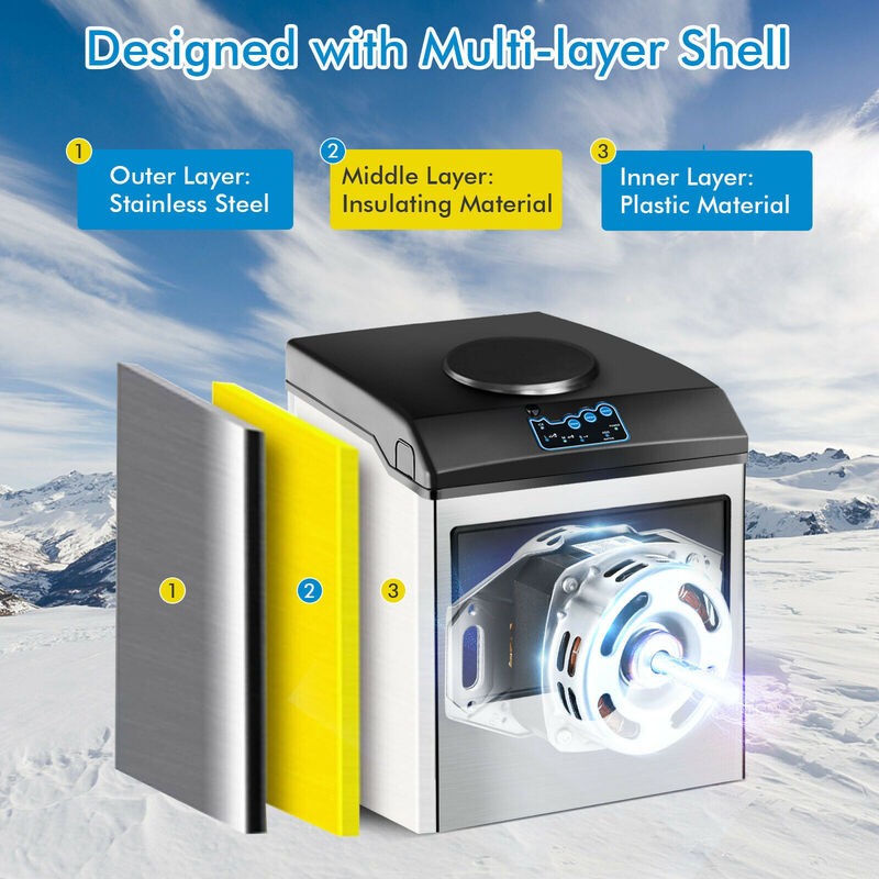 2-in-1 Countertop Ice Maker with Built-In Water Dispenser for Home or Office Use