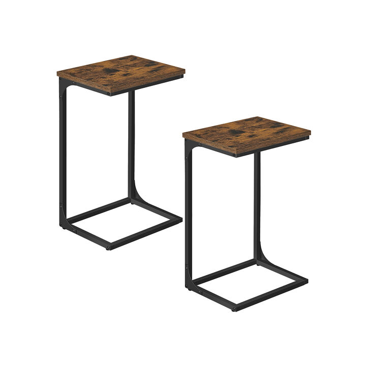 C-Shaped End Table Contemporary Design for Modern Living Rooms and Small Spaces