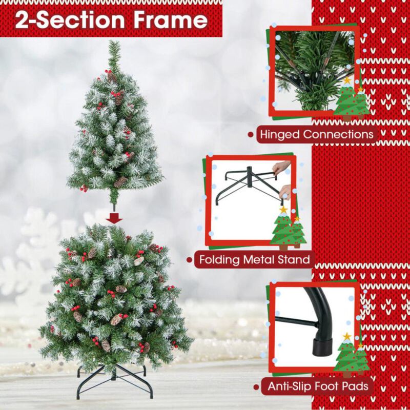 Hinged Christmas Tree with PVC Branch Tips and Warm White LED Lights