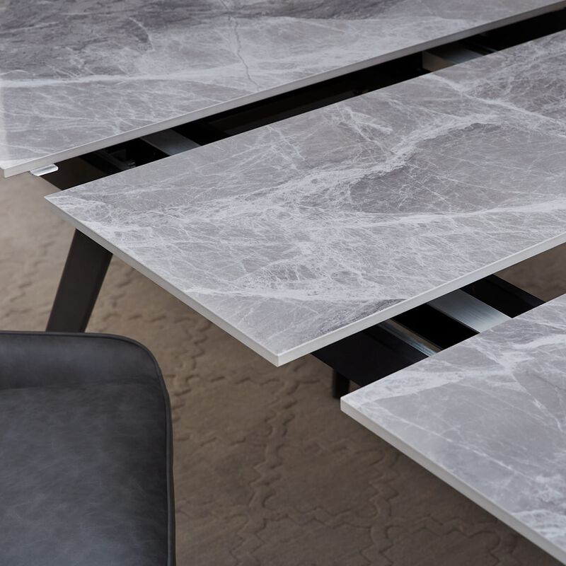 Lucia Stone Top Metal Leg Dining Table