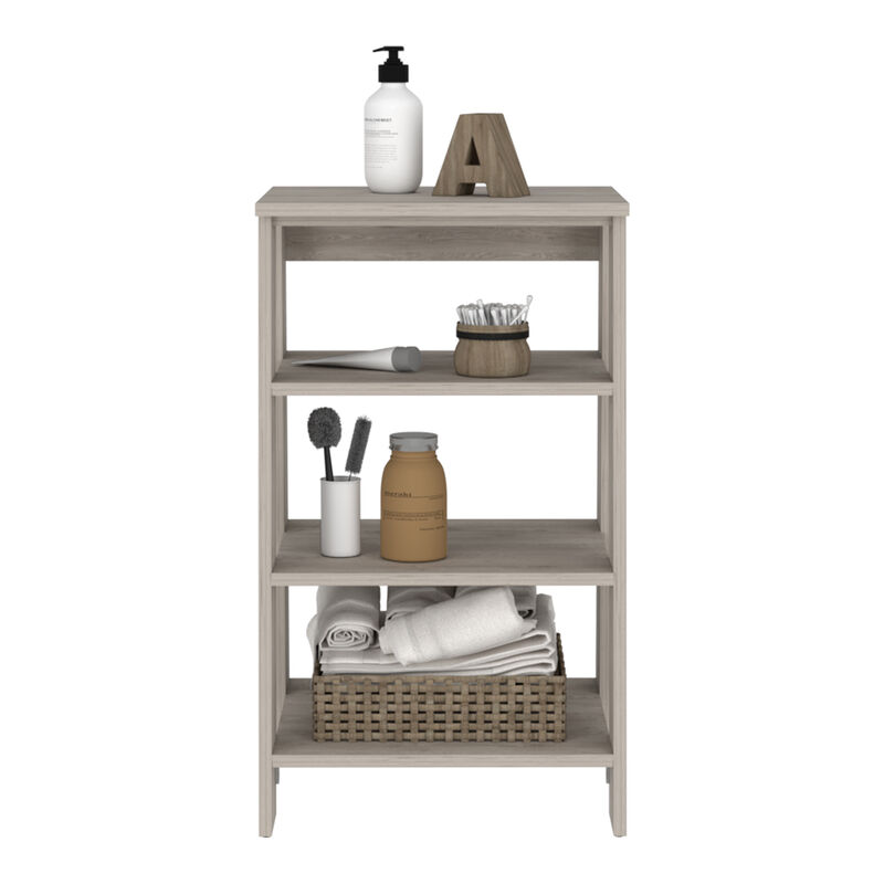 DEPOT E-SHOP Colyn Linen Cabinet, Four Shelves, Vertical, Light Oak / White