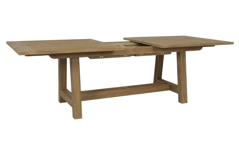 Coastal Teak Dining Table with Leaf Extension