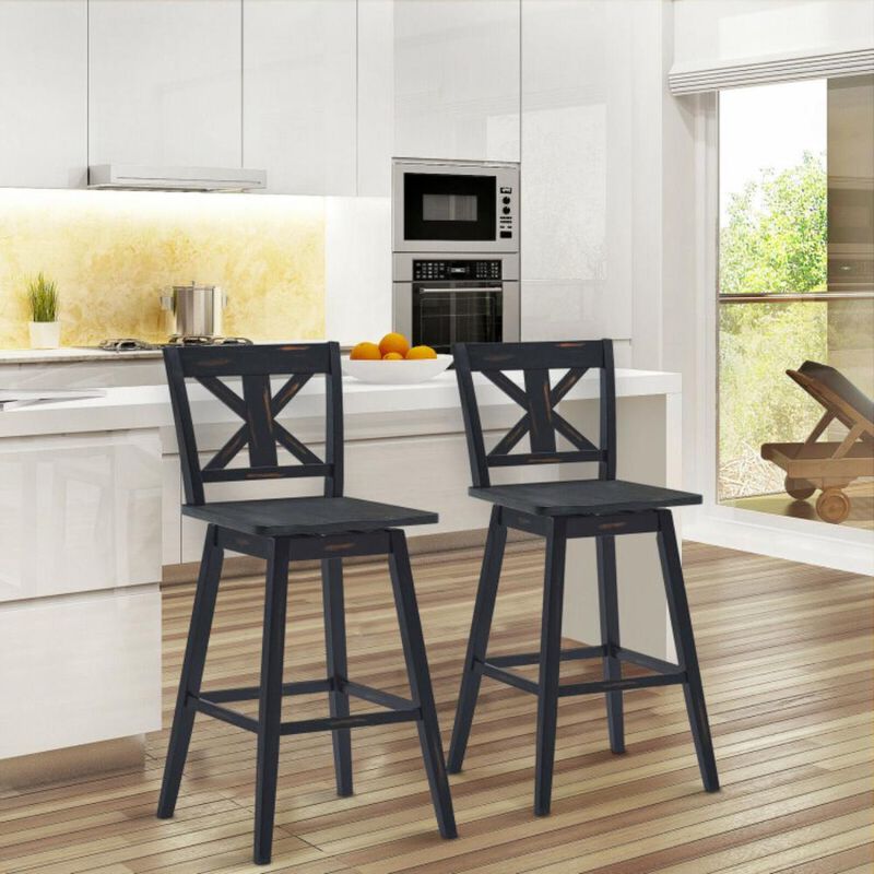 Hivvago Set of 2 360-Degree Swivel Bar Stools for Home Restaurant