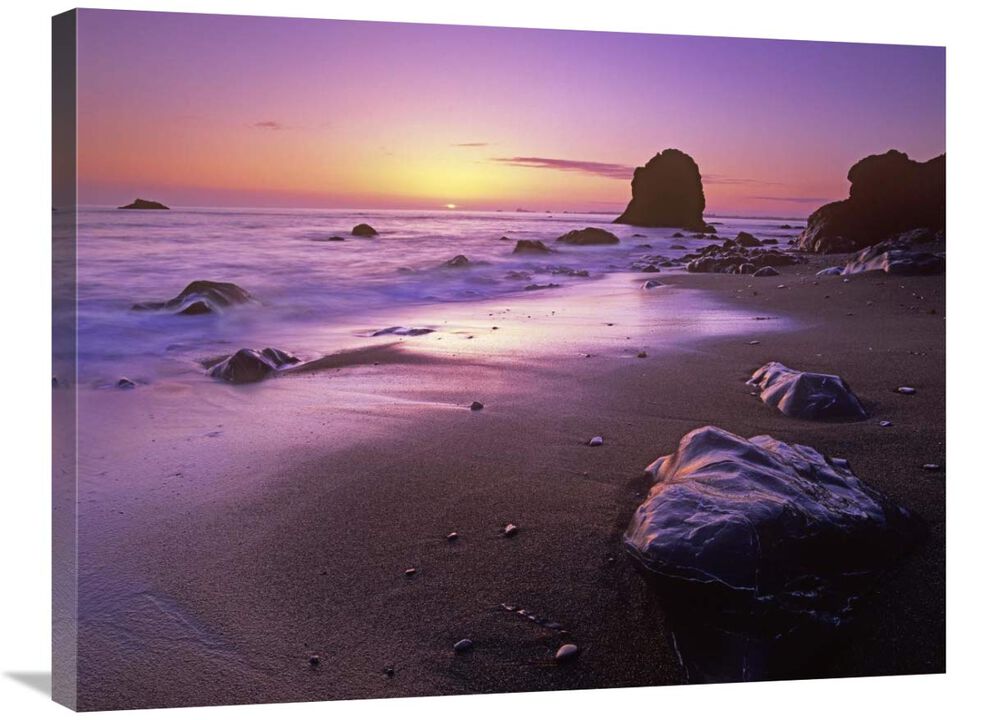Enderts Beach at sunset, Redwood National Park, California-Canvas Art-32x24