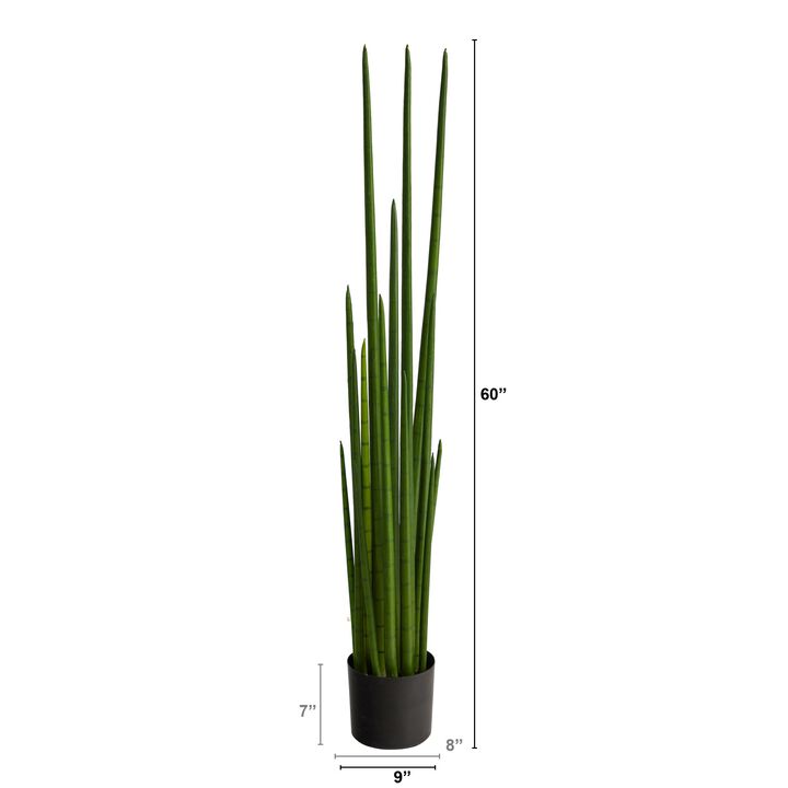 Hivvago 5" Sansevieria Snake Artificial Plant