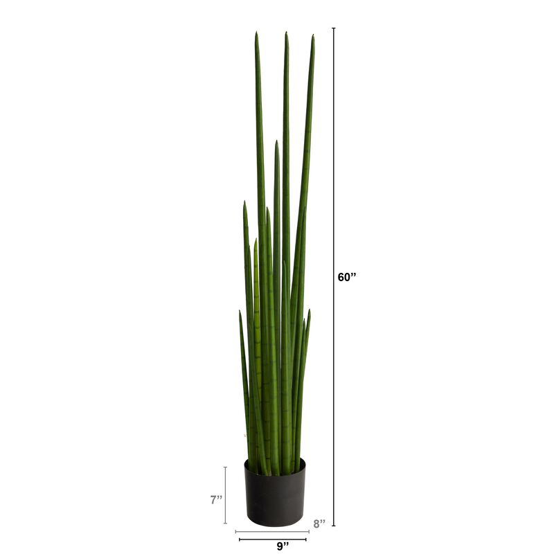 Hivvago 5" Sansevieria Snake Artificial Plant