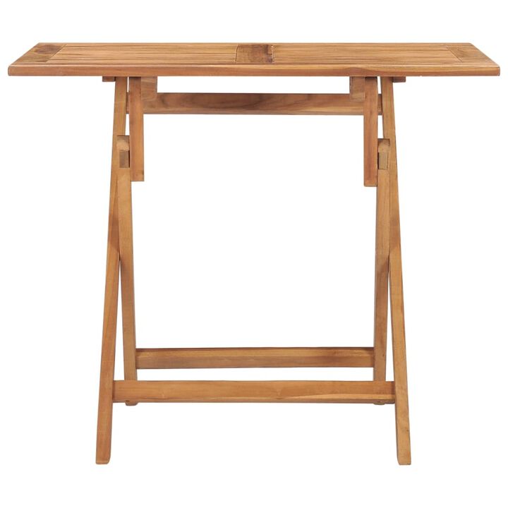 vidaXL Folding Garden Dining Table 35.4"x23.6"x29.5" Solid Teak Wood