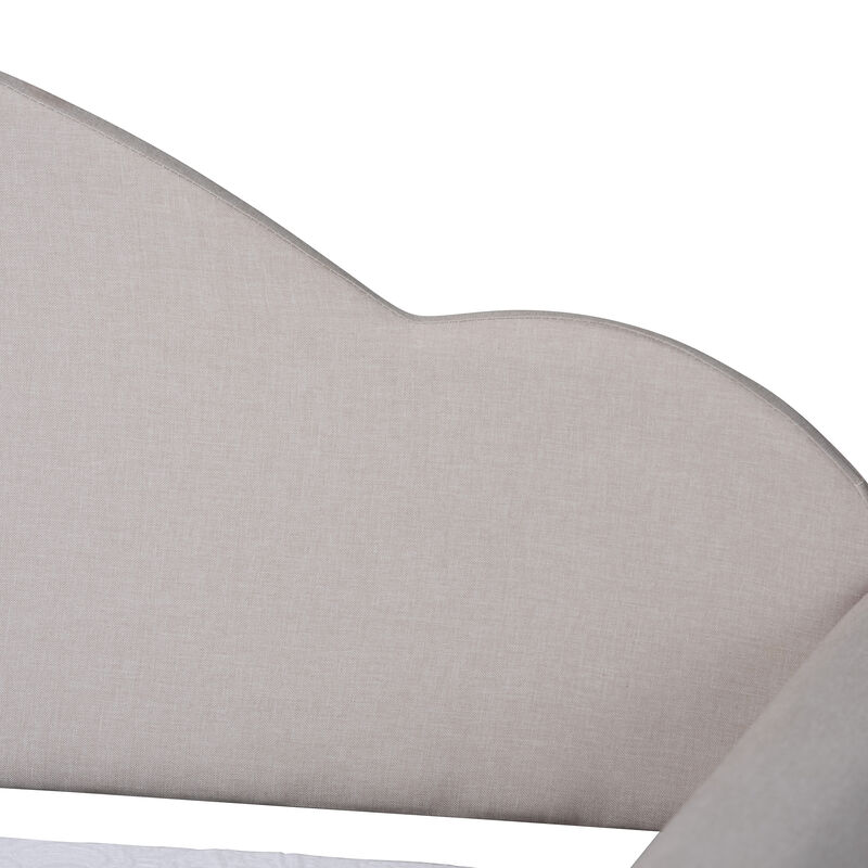 Baxton Studio Chaise Classic and Light Grey Fabric and Natural Finished Twin Size Daybed