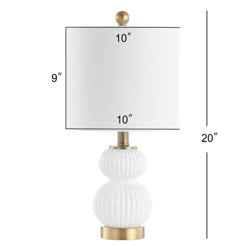 Daphne Ribbed Metal/Glass LED Table Lamp