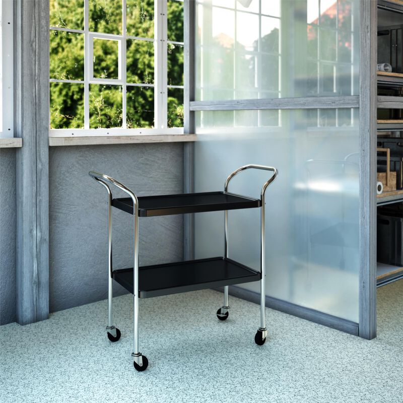 COSCO Stylaire Retro 2-Tier Serving Cart with Wheels