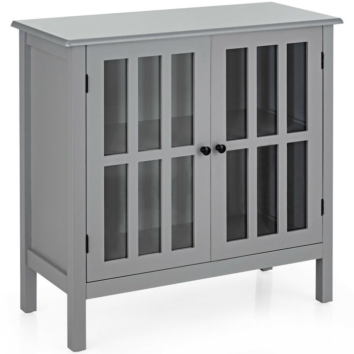 Glass Door Sideboard Console Storage Buffet Cabinet