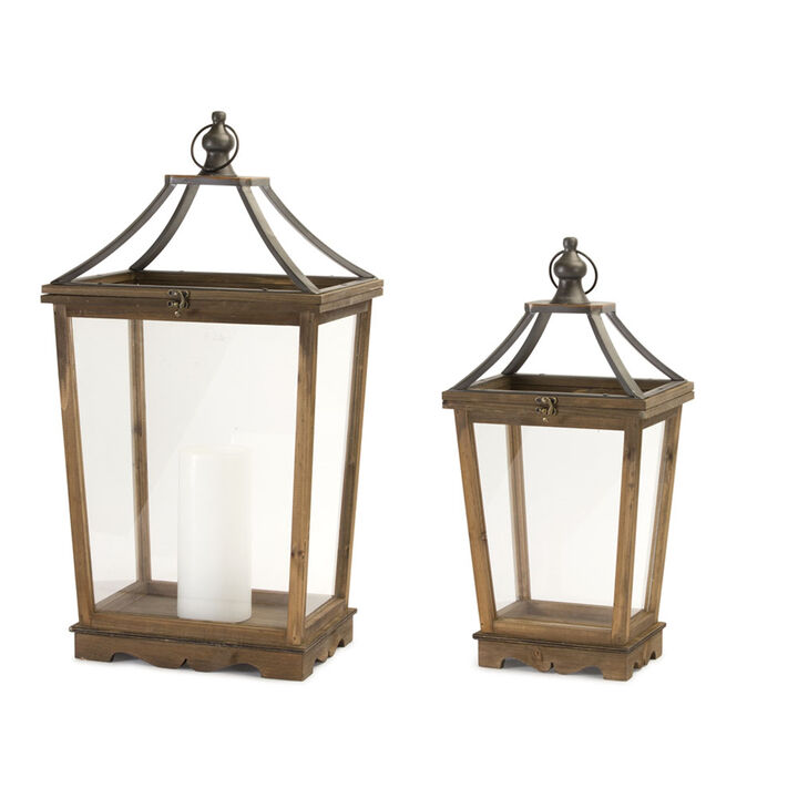 Set of 2 Decorative Lanterns for Outdoor and Indoor Lighting Décor