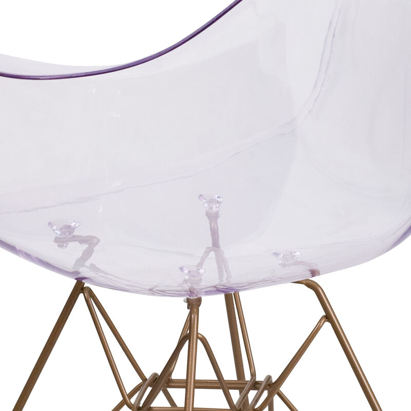 Clear Side Chair w/ Gold Base