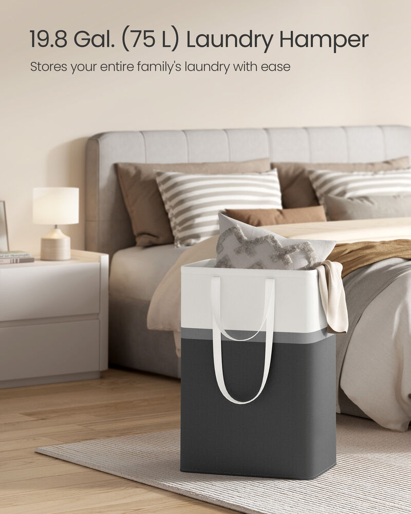 Set of 2 Laundry Hampers, Foldable Laundry Baskets, 19.8 Gal