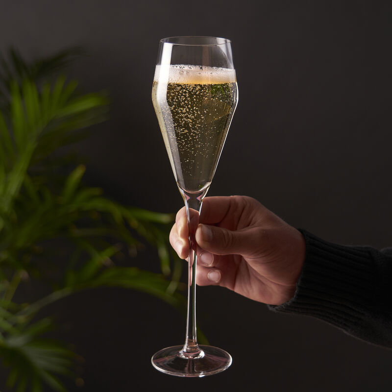Raye Angled Crystal Prosecco Glasses Set of 2