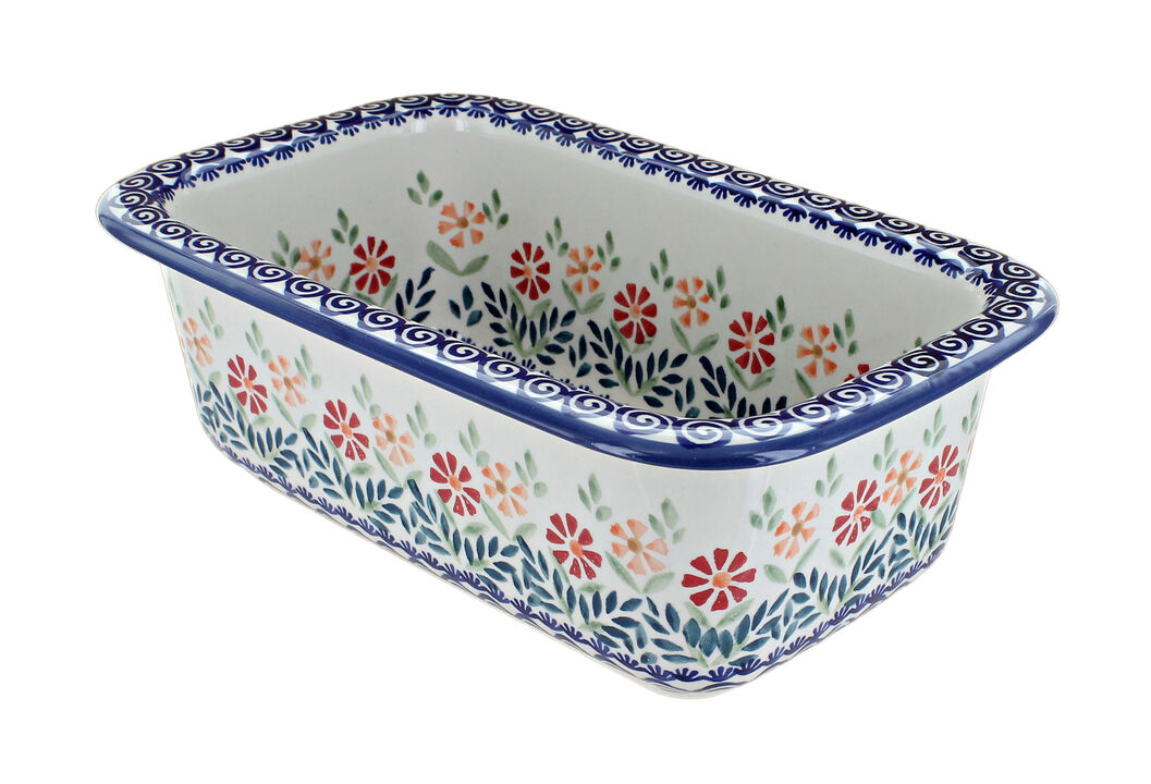 Blue Rose Polish Pottery Periwinkle Loaf Baker