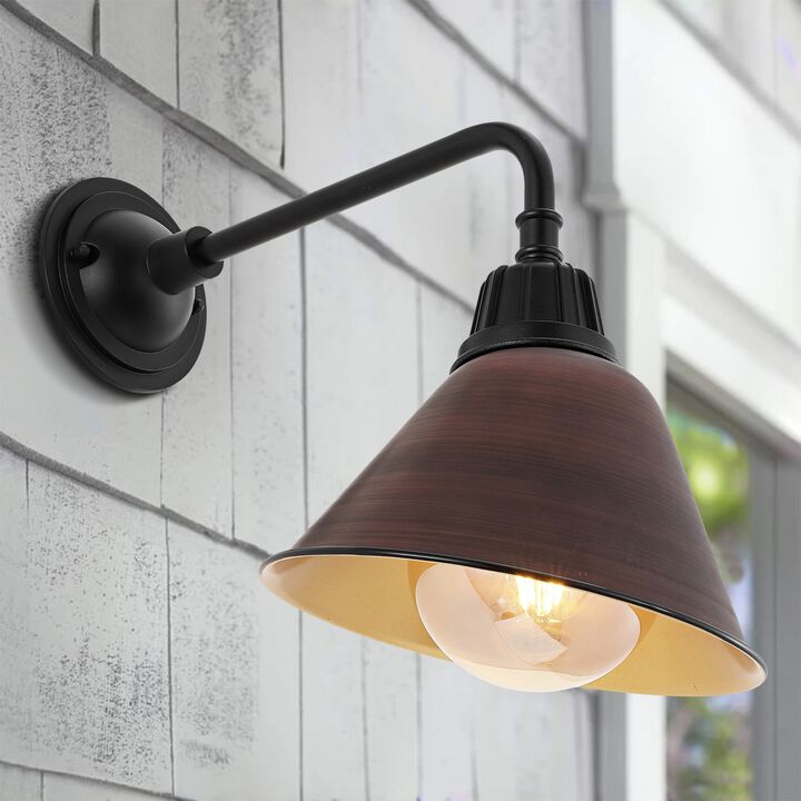 Croydon Farmhouse Industrial Indoor/Outdoor Iron LED Gooseneck Arm Outdoor Sconce