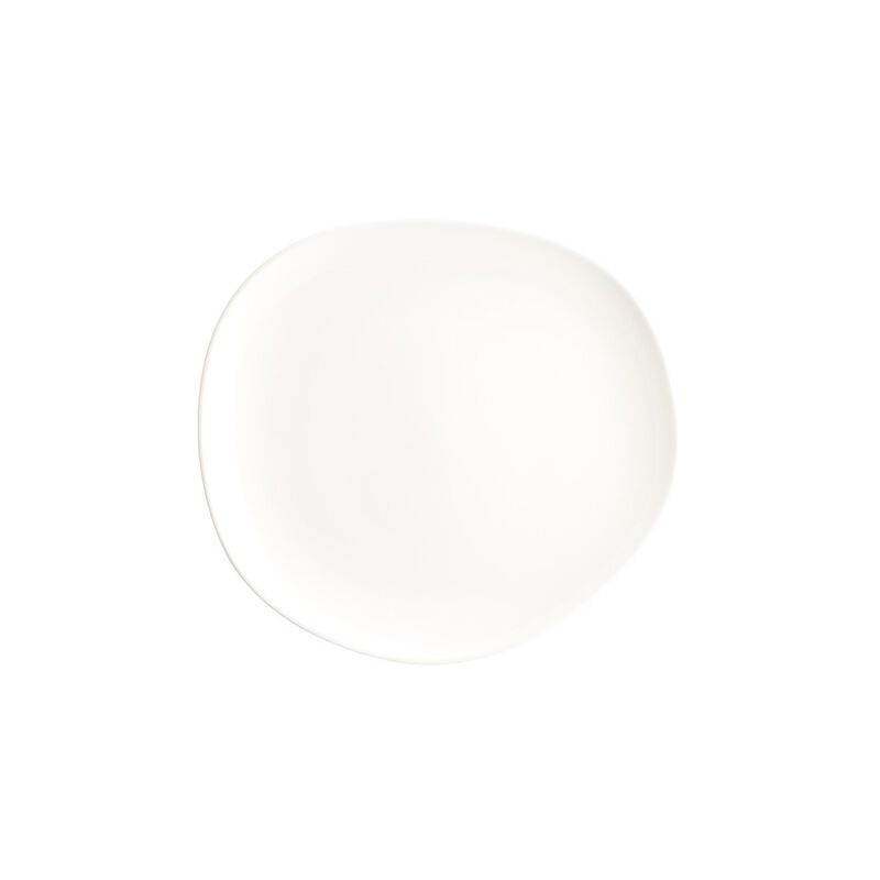 Vago 11.5" x 10.5" Organic Warm White Porcelain Plate (Set of 2)