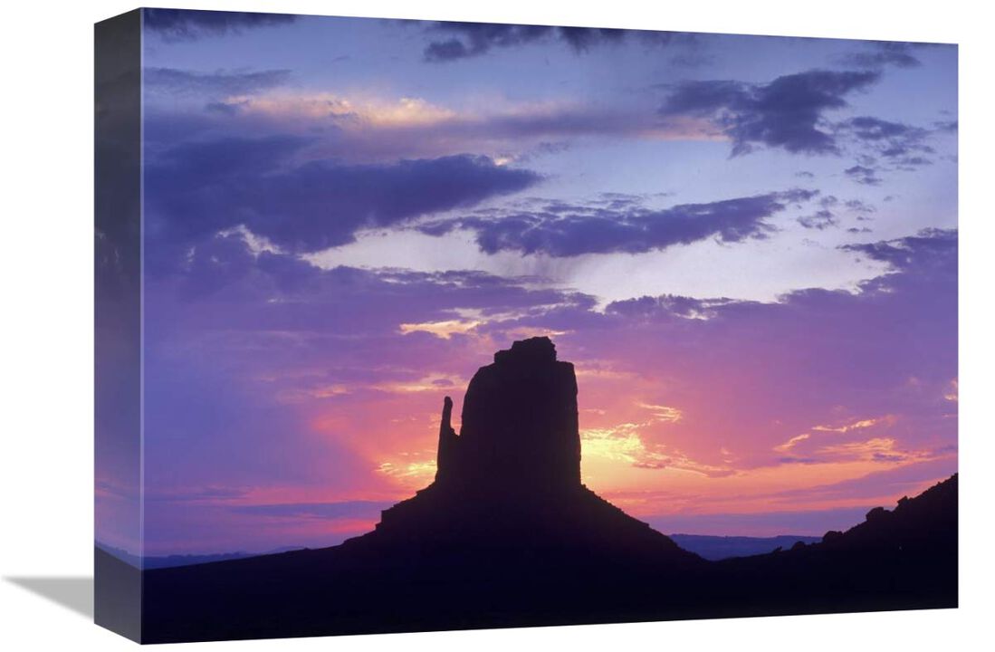 East and West Mittens, buttes at sunrise, Monument Valley, Arizona-Canvas Art-16x12