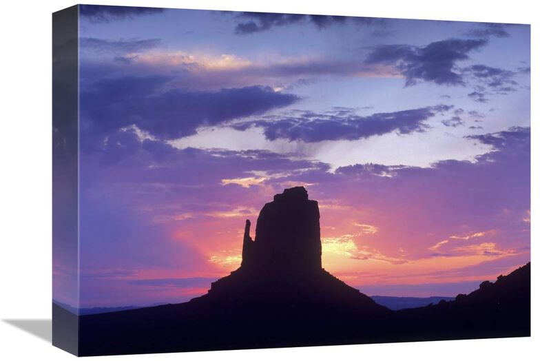 East and West Mittens, buttes at sunrise, Monument Valley, Arizona-Canvas Art-16x12