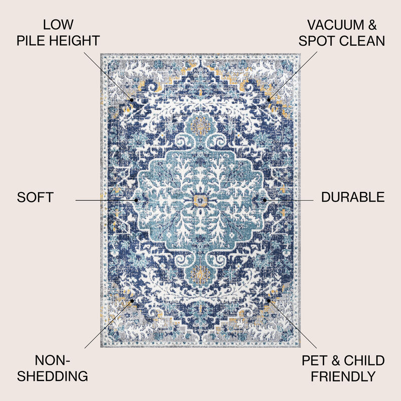Anaise Ornate Boho Medallion Area Rug