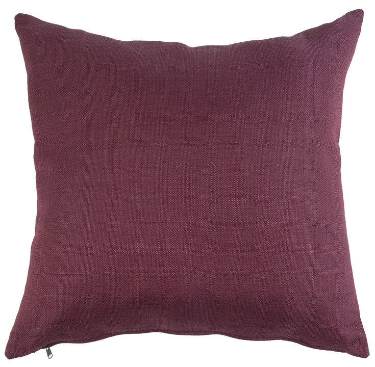 23 x 23 Inch Linen Fabric Pillow with Polyester Fiber Insert, Purple-Benzara